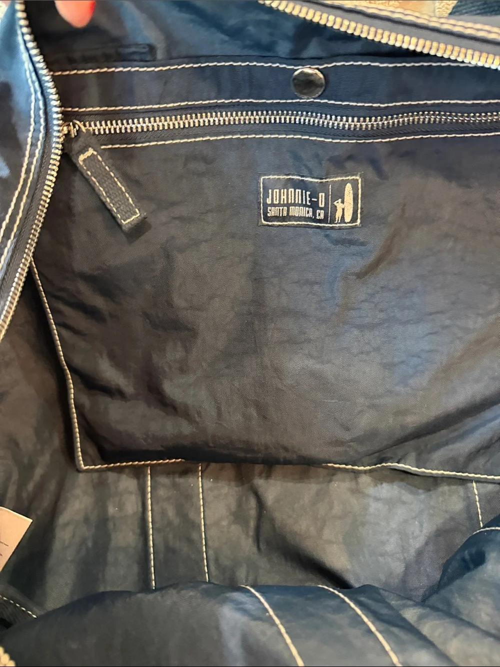 Johnnie-O Navy Canvas Travel/ Tote Bag with Double Handles